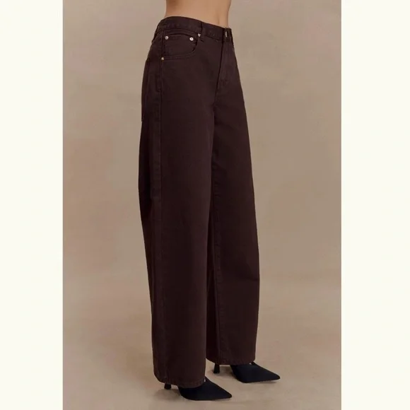 Meshki Chocolate Brown Straight-Leg Pants - Picture 5 of 8